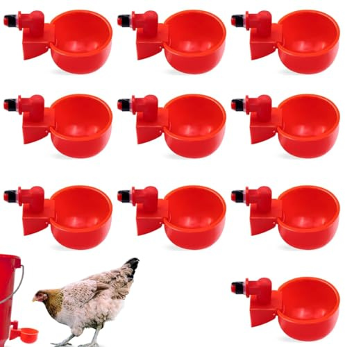 WUYJI Juego de bebederos para pollos de 10 piezas, bebedero automático para pollos, bebedero para aves de corral DIY, adecuado para pollitos