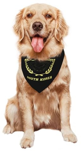 Sydkorea, sydkoreanska flaggan hundhalsduk mjuk triangel haklapp tvättbar hundhalsduk för födelsedag små medelstora och stora hundar katter