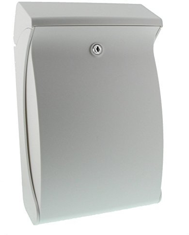 BURG-WÄCHTER Swing 4905 W Buzón compacto con tope de apertura, Bocacarta tamaño A4, Plástico de alta calidad, Blanco