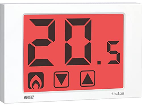VEMER VE434700 THALOS - Termostato Ambiente da Parete, Display Touch Screen, Alimentazione 230V, Bianco