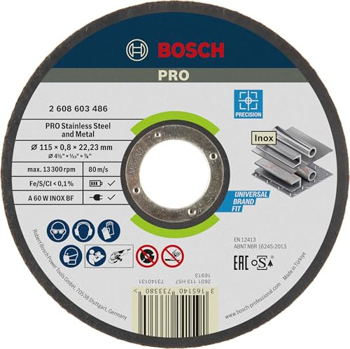 Bosch 2 608 603 486 - Disco de corte recto Best for Inox (A 60 W INOX BF, 115 mm), 0,8 mm)