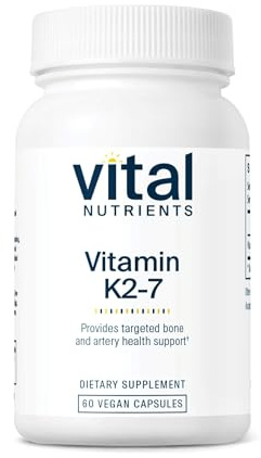 Vital Nutrients Vitamin K2-7 - Promotes Cardiovascular, Heart, Bone Health* - Vitamin K2 + MK7 - Vegan Supplement - Gluten, Dairy, Soy Free - Non-GMO - 60 Capsules