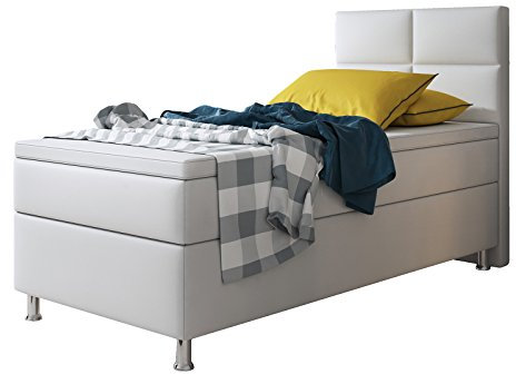 Boxspringbett Miami 90x200 cm Kunstleder Weiss