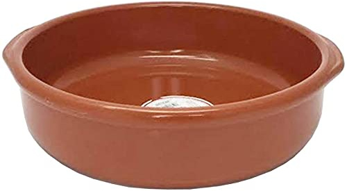 Tradineur - Cazuela redonda de barro - Apta para vitro y horno - Ideal para guisos y asados caseros –Ø 26 cm