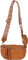 styleBREAKER Damen Halbmond Crossbody Schultertaschen Set 2-Teilig, Schultergurt mit Zick-Zack Rauten Muster 02012396, Farbe:Cognac