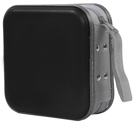 MEMOFYND 1 caja de almacenamiento para CD, monedero para CD, caja de almacenamiento de DVD, bolsa de almacenamiento de discos, bolsa de almacenamiento portátil (negro)