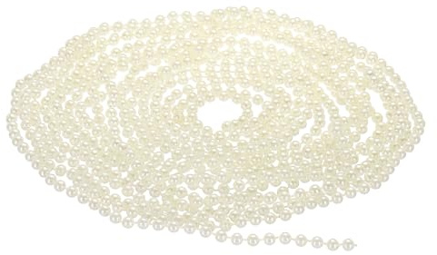 PATIKIL 5mm Imitación Perla Cuentas Guirnalda, 16.4 Pies Perla Cuerda Cadena Perla Rollo para Artesanía Boda Fiesta Hogar Decorativo Joyería Fabricación Navidad Árbol, Beige