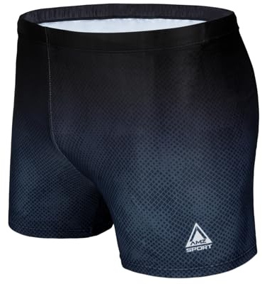AMZSPORT Badbyxor för män snabbtorkande boxerbadbyxor med dragsko