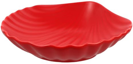 ABOOFAN Nordische Mattschale Keramik Frühstücksteller Muschelförmige Obst Salatplatte Multifunktionale Servierplatte Bruchsicheres Geschirr Für Küche Und Esszimmer Rot