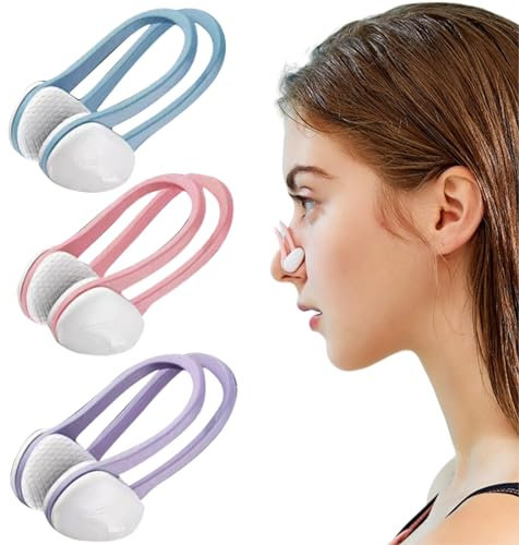 KLLJ Clip per Naso in Silicone,Tappo Naso Piscina,3 Pezzi,Clip per Naso Impermeabili per Nuoto,Accessori per Naso per Bambini e Adulti per Principianti,Allenamento per Sport Acquatici