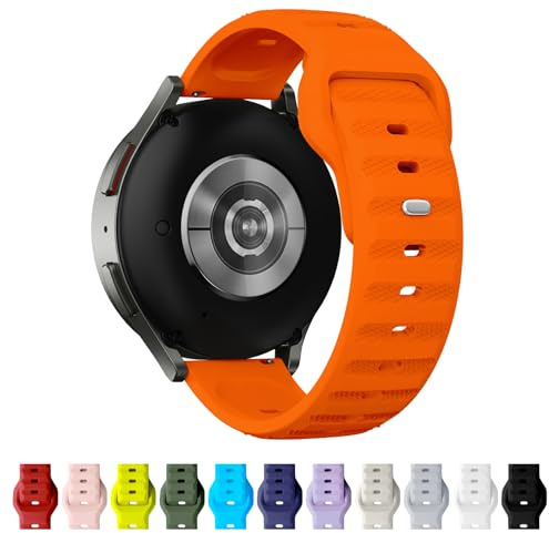 TStrap Bracelet de Montre Silicone 22mm pour Homme et Femme, Boucle Réglable, Dégagement Rapide, Bracelet Montre Sport Orange, Compatible avec les Montres Intelligentes