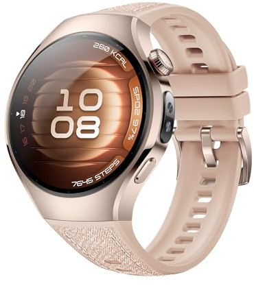 HUAWEI Watch 5 Smartwatch, X-TAP-Technologie, SpO2 an der Fingerspitze, Health Glance, EKG, HRV, eSIM, Zwei Akkumodi, Bis zu 7 Tage Akkulaufzeit, Kompatibel mit Android & iOS, 42mm, Beige