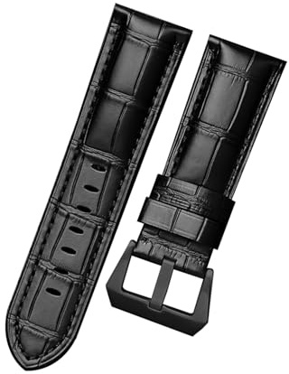 zyimodl 22–26 mm bambumatter oxläder vintage armband för mekaniska klockor, 24mm, Kohud