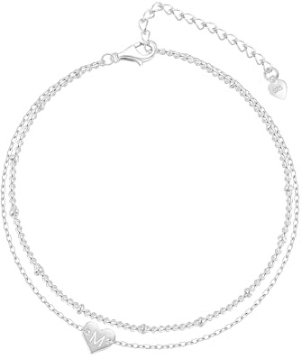 Halora Bracelet Femme Argent, Bracelets Argent 925 Coeur Charm avec lettres M Bracelet en Cadeaux d'anniversaire pour les femmes Amie Fille Bracelets en Femmes