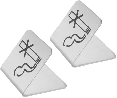 HIAKDOFT 2 pièces Plaques Interdiction de Fumer Acier Inoxydable Signalétique Table Réservée Sans Fumée pour Restaurant Hôtel Bureau Indicateur Non-fumeur et Facile à Identifier