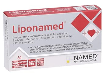Liponamed – compressa a Rilascio Prolungato – Azione Graduale e Costante - Integratore Naturale con Berberina, Bergamotto, Vitamina K2 e Coenzima Q10 – 30 Compresse
