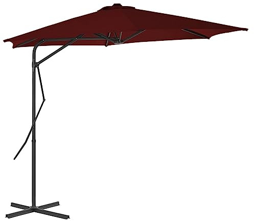Sophrelle Ombrellone con Palo in Acciaio Rosso bordò 300x230 cm Rosso,312518