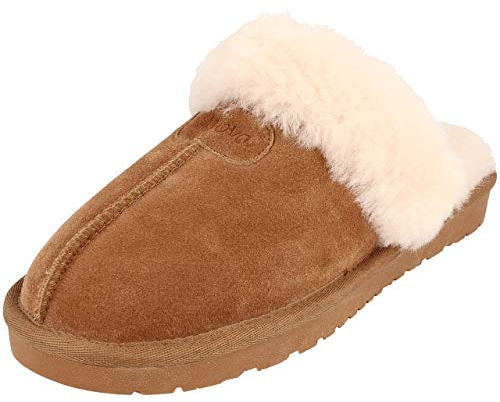 BOnova Helsinki Hausschuhe Damen Lammfell in 5 Farben und in den Größen 35-43. Kuschelig und unglaublich bequem. Hellbraun Größe 39