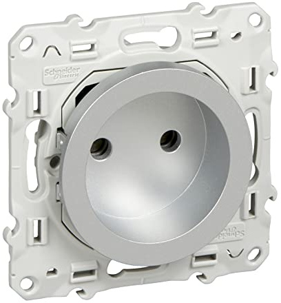 Schneider Electric - Odace, prise de courant 2P Alu, à vis, connexion rapide - S530033