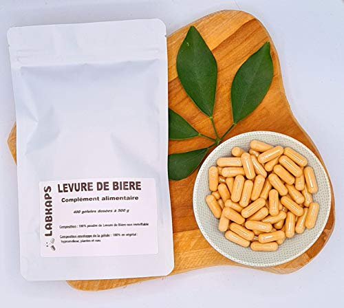 LEVURE DE BIERE 400 gélules dosées à 500 mg enveloppe 100% végétal - complément alimentaire
