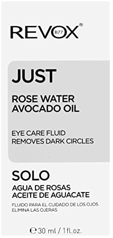 REVOX B77 Just Rose Water Avocado Oil Eye Care Fluid, 30 ml, flüssige Augenkontur, entfernt Augenringe, spendet Feuchtigkeit in der Tiefe, reduziert Falten und Beutel, beruhigt die Haut, verbessert