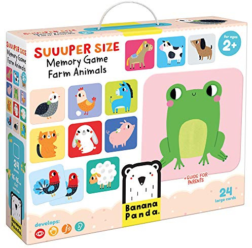 Banana Panda - Suuuper Size Memory Game Farm Animals - Educational Assignment Activity for Children from 2 Years and Above