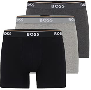 BOSS Mens Brief 3p Co/El Boxer Shorts, Grey, XL UK