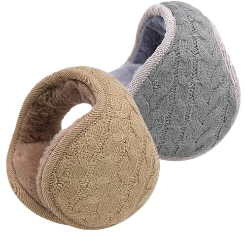 2 Stück Ohrschützer Erwachsene Winter, Ohrwärmer Damen & Herren, Einstellbar Faltbar Fahrrad Ohrenwärmer, für Outdoor, Radfahren, Laufen, Skifahren, Camping