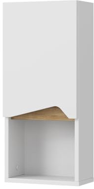 Vicco Badschrank Marelle, Weiß/Artisan-Eiche, 30 x 67 cm mit Tür und offenem Fach