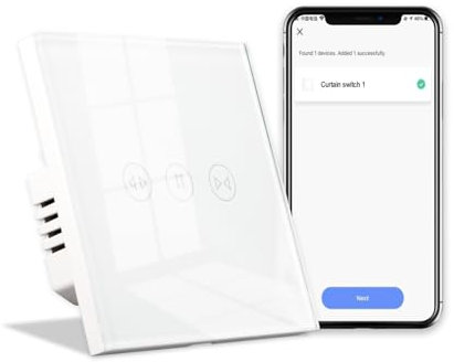 LVE WIFI Smart Roller Shutter Switch, White Smart Switch for Curtains/Blinds, 16A Compatible with Alexa/Google Vioce, WIFI Control Curtains Switch for Home，Office