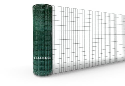 Italfence - Grillage soudé, galvanisé et plastifié, Clôture de jardin, 25m (Toutes les hauteurs) [Ø2,30mm, 125cm]