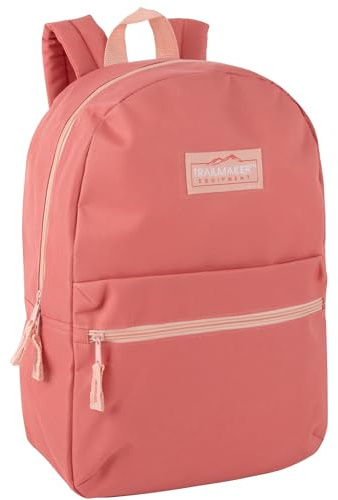 Classic Vintage Backpack for Adults and Kids with Adjustable Padded Shoulder Straps | School Bookbags for Girls, Boys (Coral)