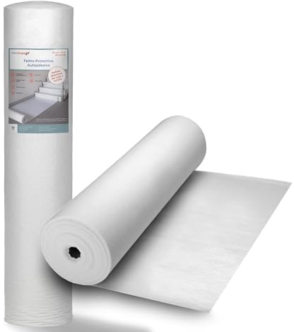 VanGuardX Protezione Pavimenti Feltro Autoadesivo | Copertura Temporanea per Ristrutturazione e Pittura | Antiscivolo e Impermeabile per Parquet, Piastrelle, Gres | 80 cm x 10 m (160 gr)