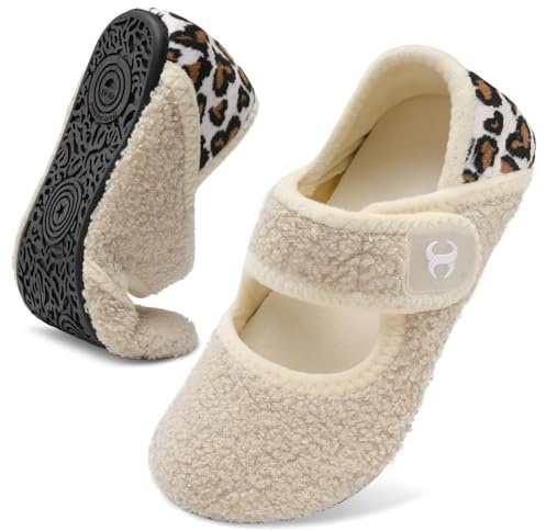 JOINFREE Women Men Slippers Adjustable Unisex House Shoes Winter Cozy Indoor Walking Socks Shoes