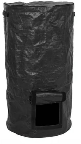 Gettimore Poubelle à compost avec couvercle, 35 L/60 L, sac réutilisable pour déchets de jardin pour déchets de cuisine et débris de cour, compostage extérieur portable avec poignée de transport