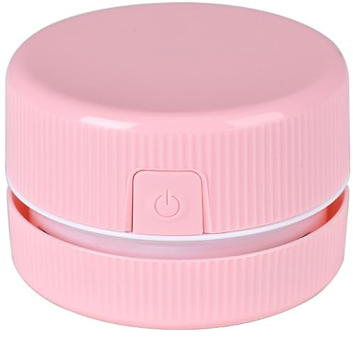 DEARMAMY Aspiradora de Mano Eléctrica Compacta Rosa, Limpiador de Mesa Multifunción, Plástico y Nylon, Portátil para Oficina y Coche, sin Batería, Accesorio de Limpieza Doméstica