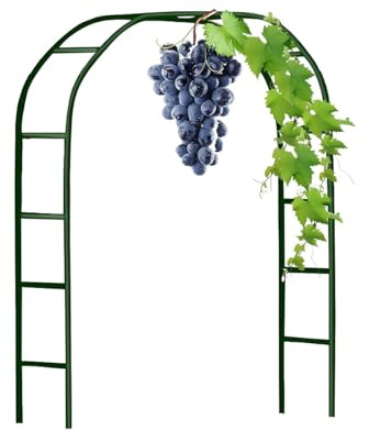 Treillis de jardin en métal robuste pour plantes grimpantes – Tonnelle de rose galvanisée robuste pour décoration de mariage, disponible en hauteur de 120 à 280 cm (vert, 3 x 2,20 m)