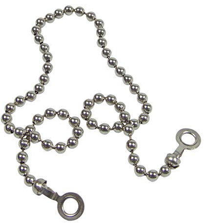Danco, Inc. 80039 Stopper Bead Chain, 15 in L, Stainless Steel, Chrome Plated, Replacement