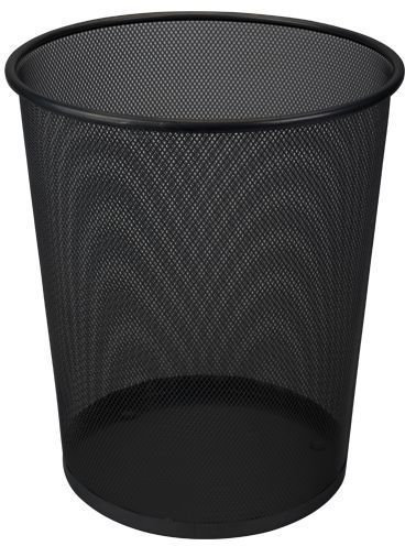 Riyashop Papierkorb 19l Drahtkorb Papiereimer Mülleimer Draht Drahteimer Abfalleimer Rund (Schwarz)