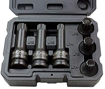 US PRO Industrial 1379 M14 M16 M18 Spline Bit Sockets
