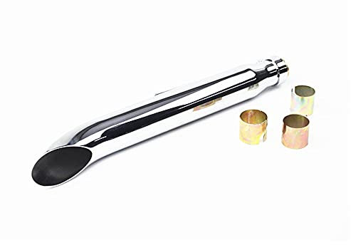 Tubo di scarico universale per moto Cafe Racer, Bobber Custom, personalizzato, ecc, taglio slash, cromato