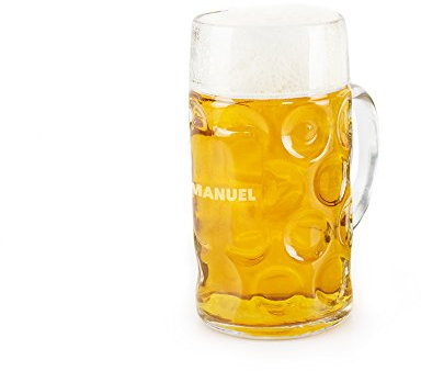 Regalo Original Jarra de Cerveza grabada Gigante de Vidrio de Hofbräuhaus 1 litro