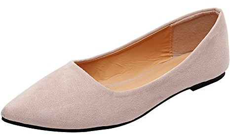 Jamron Damballerinaskor med spets, lätta platta pumps, 37 EU
