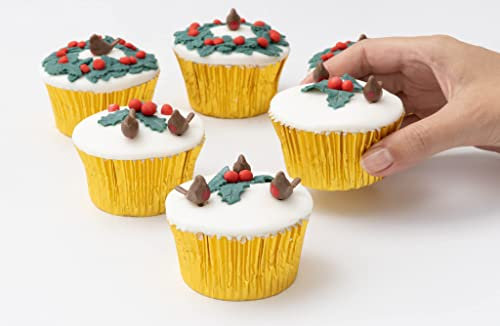 Robbin Christmas cake toppers red decorations yule log cupcake muffin (10 x Robins) toppers