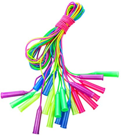 STOBOK Lot de 10 cordes à sauter pour enfants - Poignée en plastique réglable - Corde à sauter pour enfants, activités de gym et jeux (couleur aléatoire)