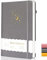 CAGIE Journal Notizbuch A5 Liniert 196 Seiten (98 Blatt) Hardcover Notizbücher Bullet Journal für Erwachsene, mit Elastisches Verschlussband, Grau