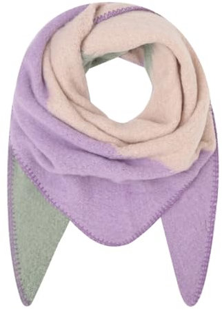 FASHION YOU WANT XXL Schal flauschig schal-tuch damen dicker dreieckstuch groß Wolle 3 FARBIG Farben kuschelig (beige/lila)