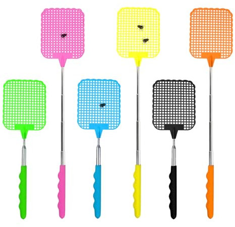 SCBOY 6 Stück Tapetteà Mouche Multicolore Tapette à Mouche Extensible en Plastique Tapette A Mouche pour Mouches Moustiques Et Insectes
