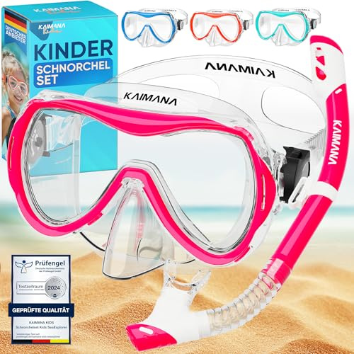 Das Neue KAIMANA® SeaExplorer Schnorchelset Kinder + Tragetasche, Taucherbrille mit Schnorchel, Taucherbrille Kinder, Alternative zur Schnorchelmaske Kinder, Taucherbrille mit Stoffband/Silikonband