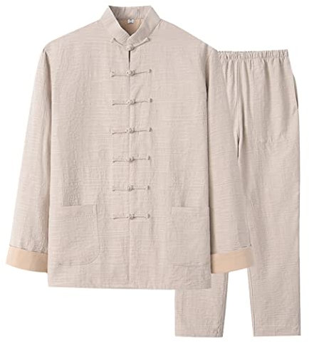 Chinesische Kleidung Jacquard-Tang-Anzug for Herren, traditionelle chinesische Kleidung, Kampfsport-Anzug, Kung-Fu-Uniformen, Baumwoll-Leinen, Tai-Chi-Kleidung, Zen-Meditationsuniform, Langarm-Shirt u